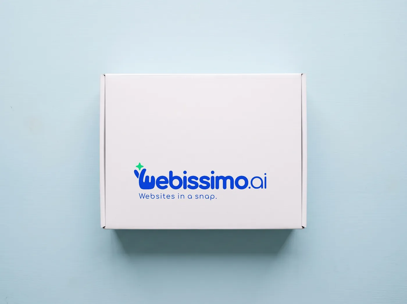 Bílá krabice s logem Webissimo.ai