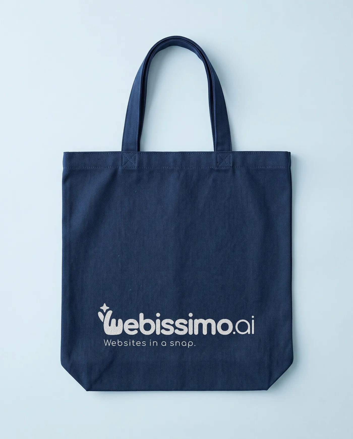 Námořnicky modrá taška s bílým logem Webissimo.ai
