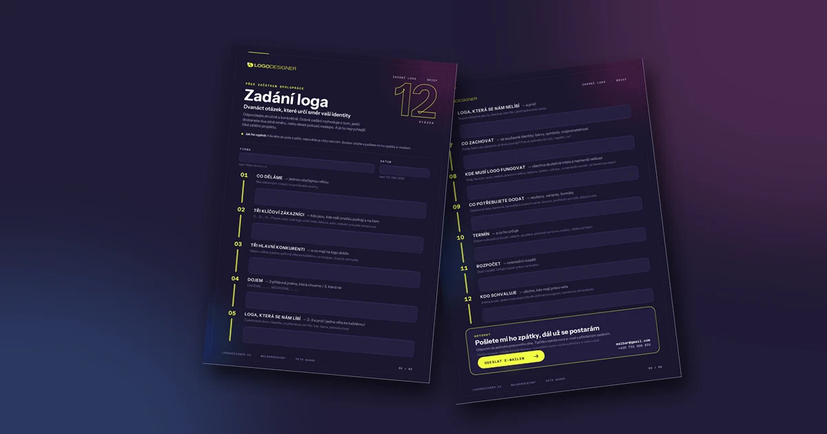 Náhled PDF formuláře Zadání loga od LogoDesigner.cz